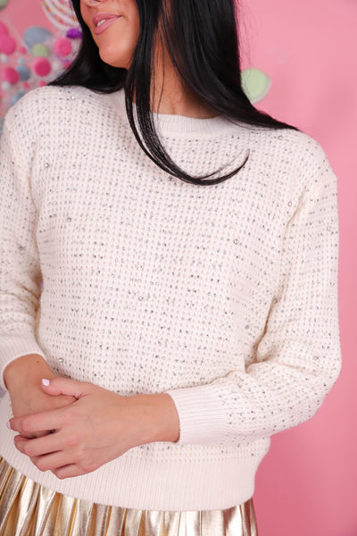 Women's Rhinestone Sweater- Women's Sparkle Rhinestone Sweater- Adora Sweaters