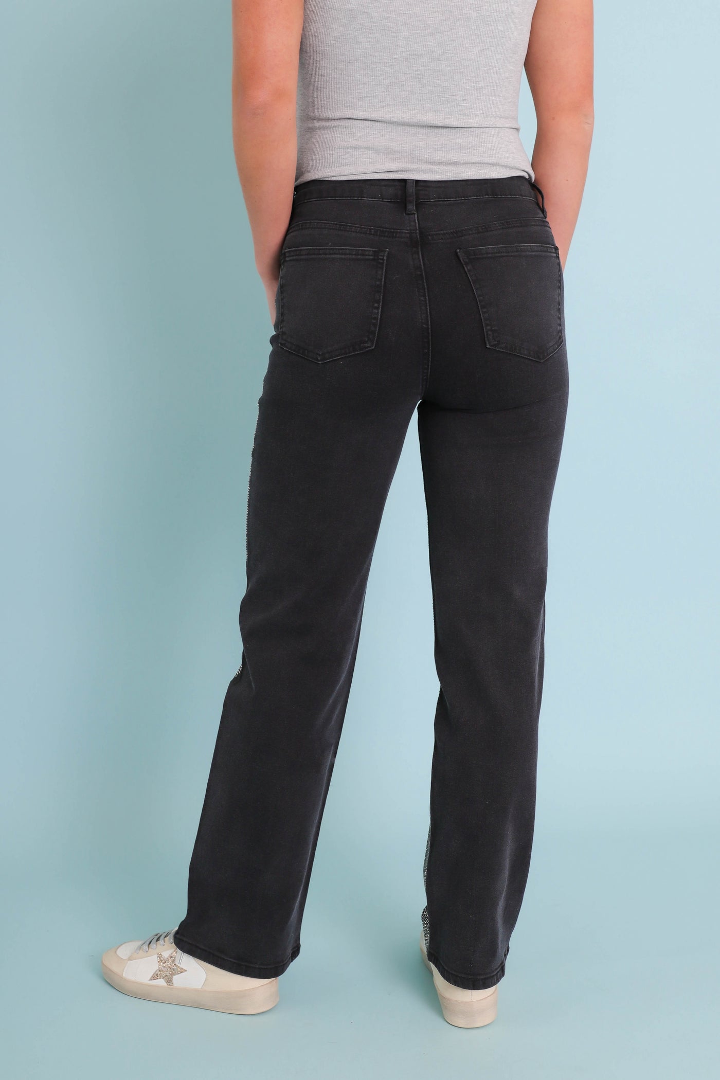 Black Rhinestone Jeans- Women's Sequin Jeans- BlueB Jeans
