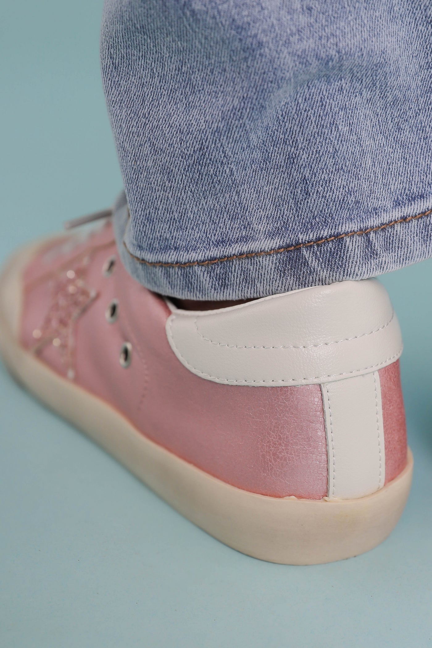 Trendy Star Sneakers- Women's Blush Pink Star Sneakers- MiMi Shoes