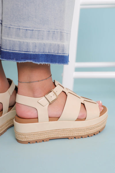 Open Toe Platform Sandals- Trendy Platform Sandals- Women's Summer Shoes