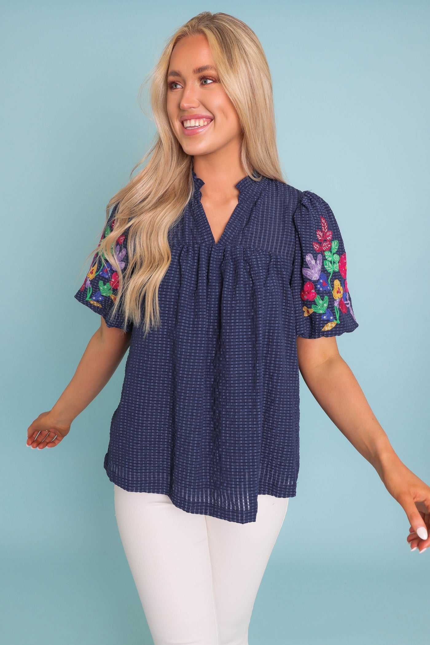 RESTOCK: Blossoming Into More Blouse-Navy