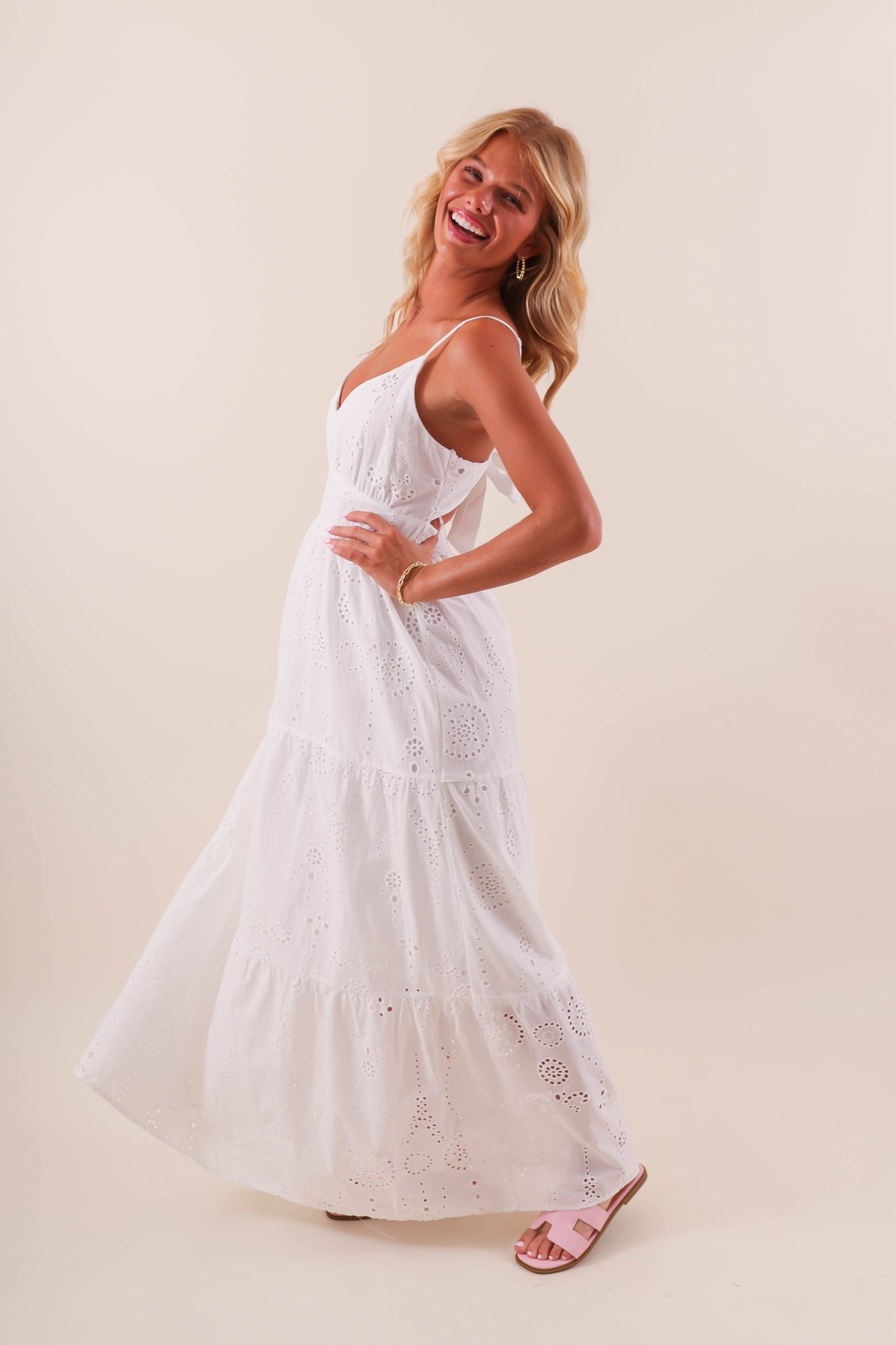 White Crotchet Maxi Dress- Women's White Summer Maxi- Iris Maxi Dress