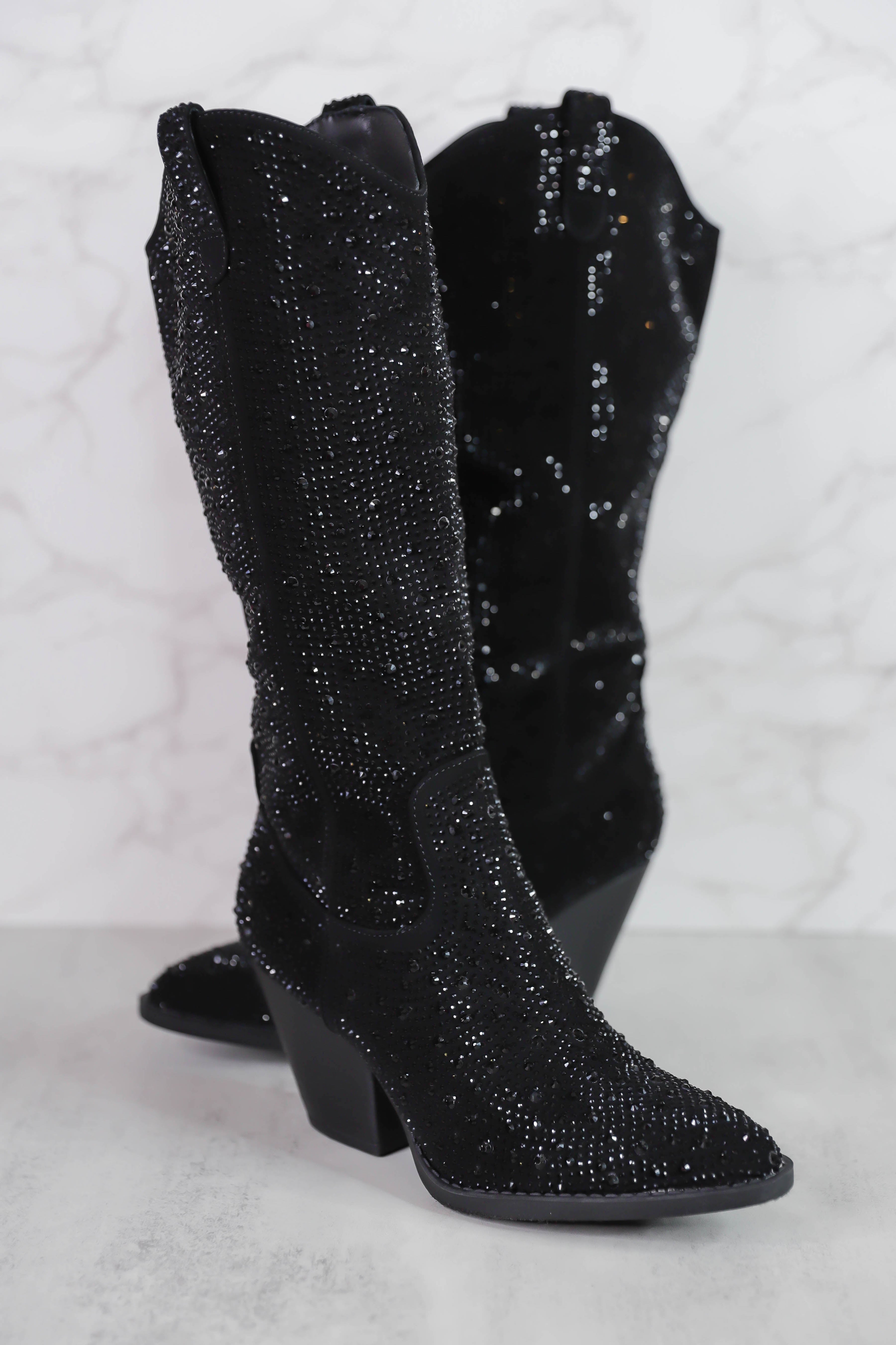 Western Queen Icy Premiun Rhinestones AB Western Tall Boots