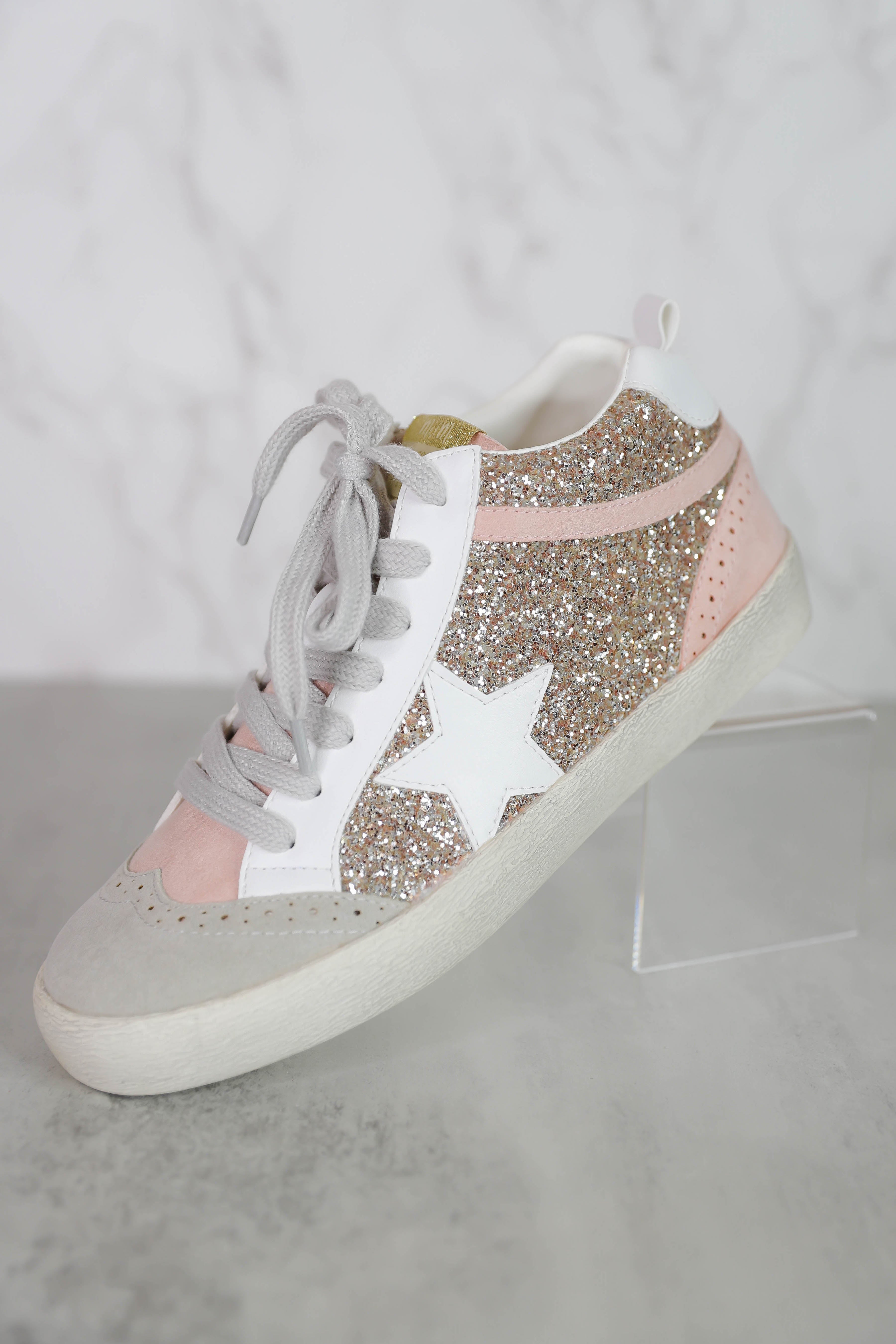 Rose Gold Glitter Star Sneakers High Top Star Sneakers Star Sneakers