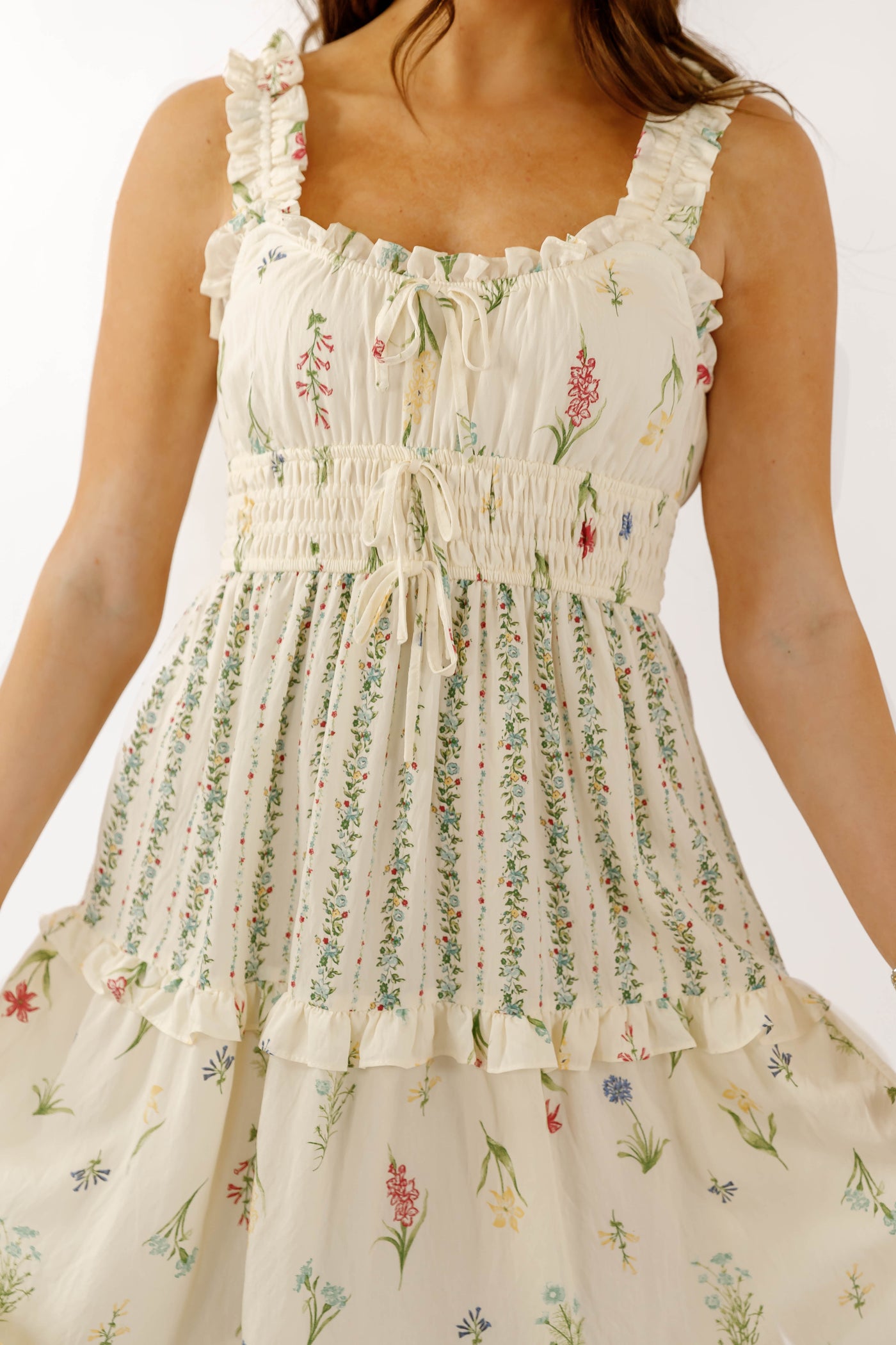 cream floral anya midi dress product info and reviews Midi Dresses ANYA