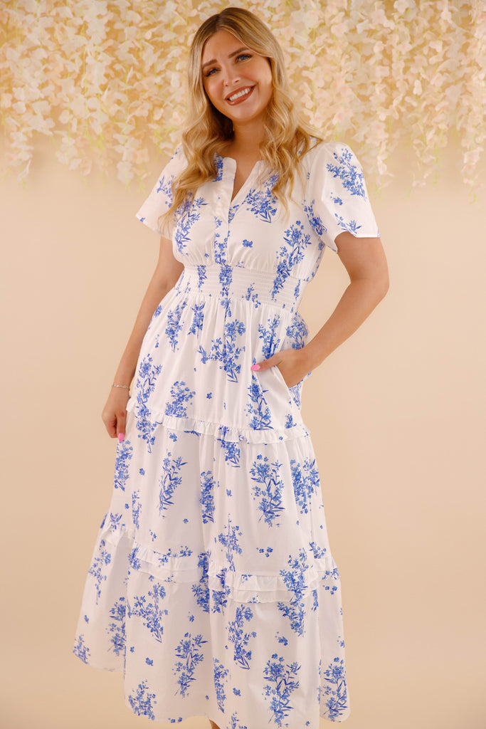 Palmer Floral Poplin Tiered Maxi Dress