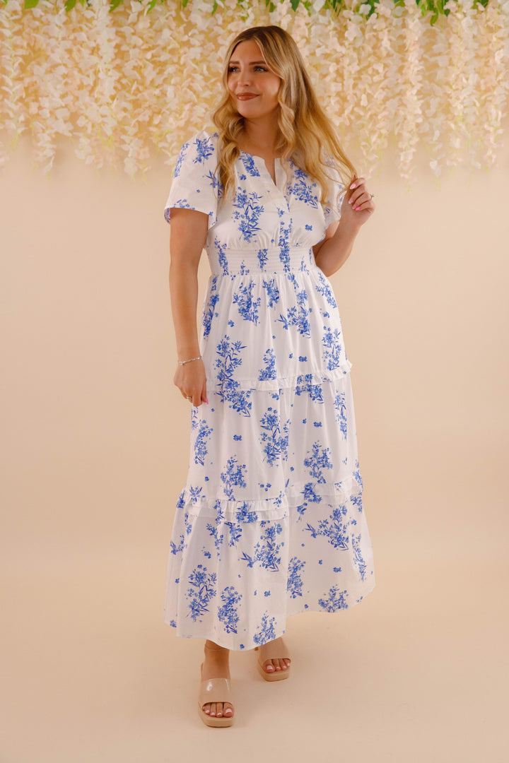 Palmer Floral Poplin Tiered Maxi Dress