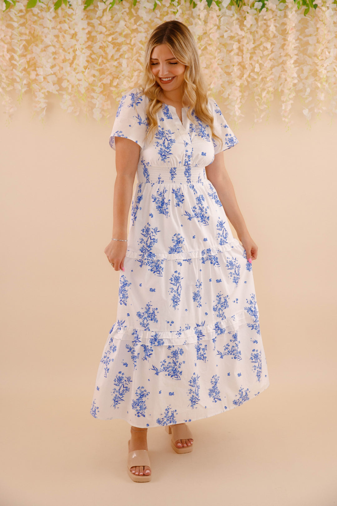 Palmer Floral Poplin Tiered Maxi Dress