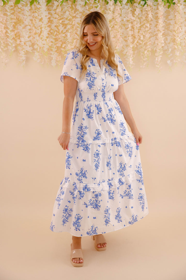 Palmer Floral Poplin Tiered Maxi Dress