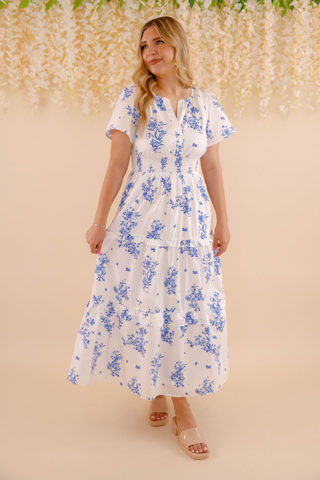 Palmer Floral Poplin Tiered Maxi Dress