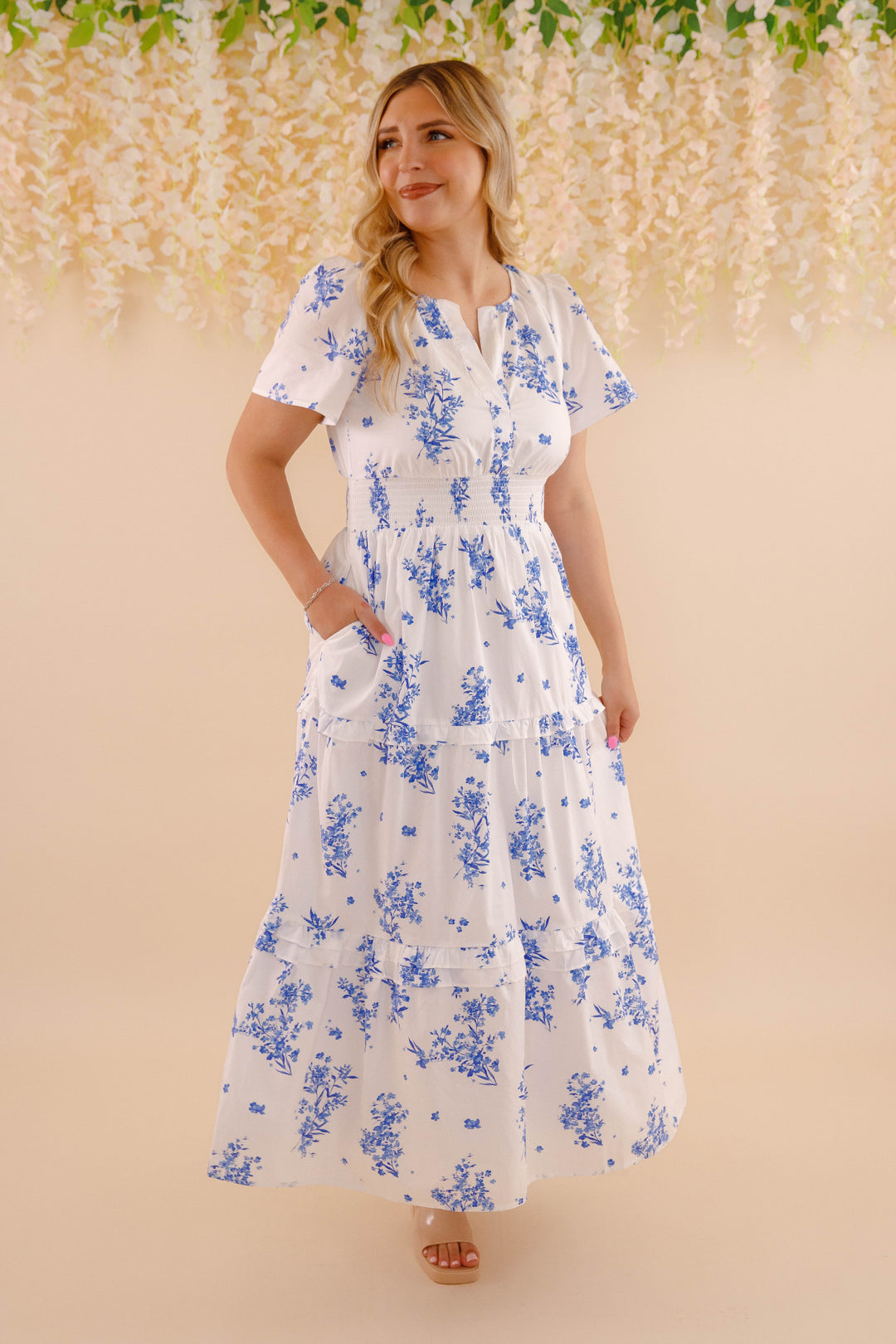 Palmer Floral Poplin Tiered Maxi Dress