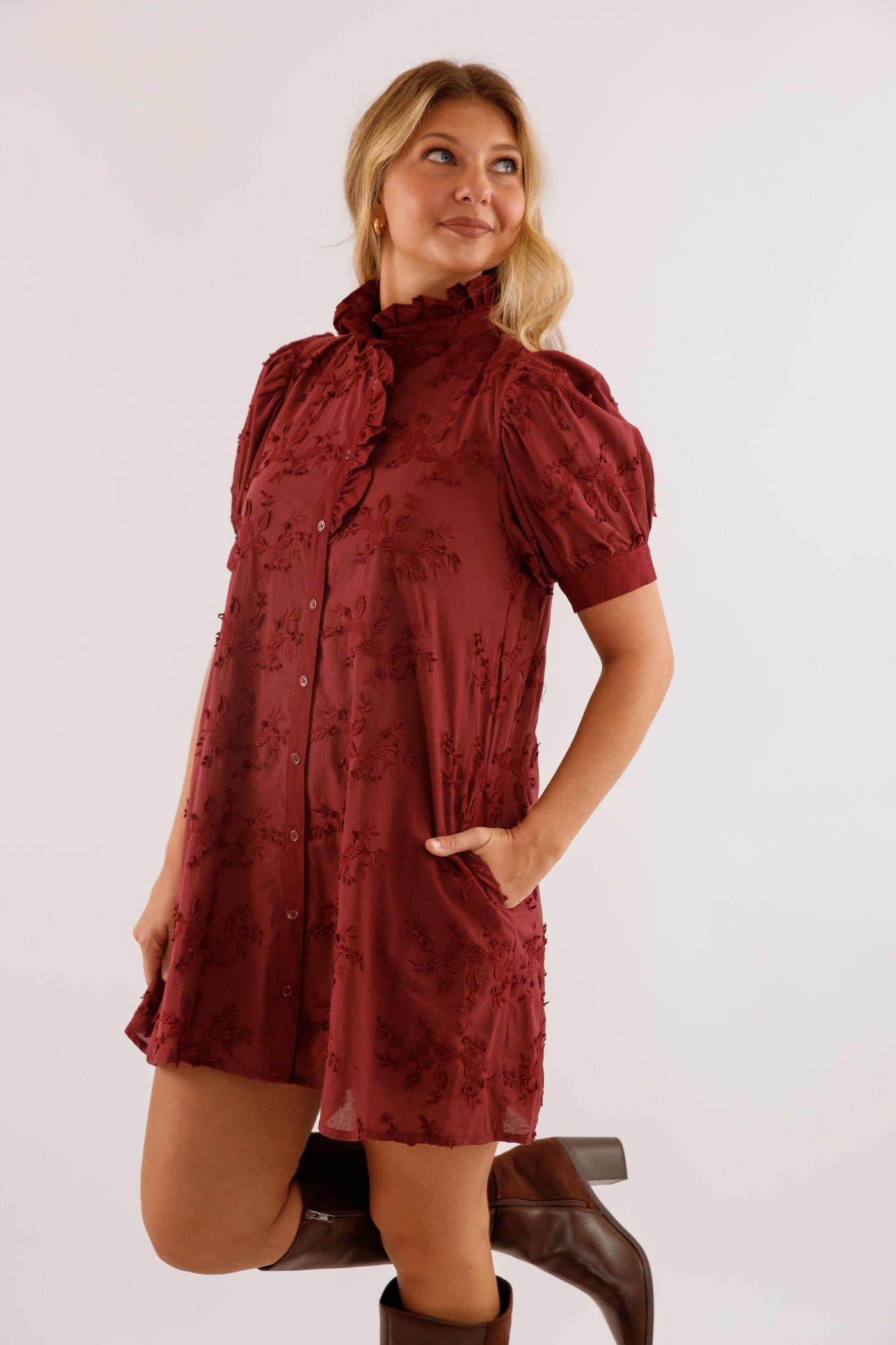 A Nice Introduction Dress-Wine