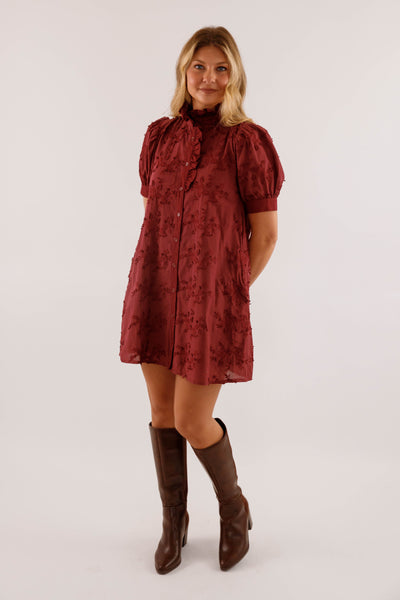 A Nice Introduction Dress-Wine