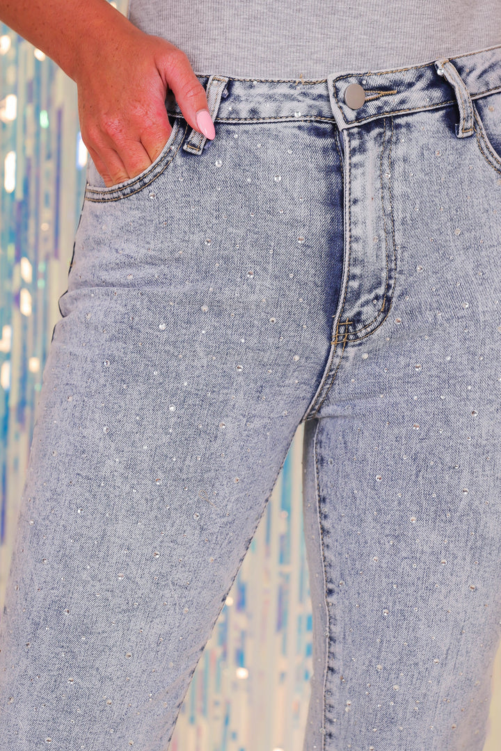 パンツ COZY WORLDWIDE CZ Rhinestone Washed Jean CZ RHINESTONE WASHED JEANS – COZY WORLDWIDE