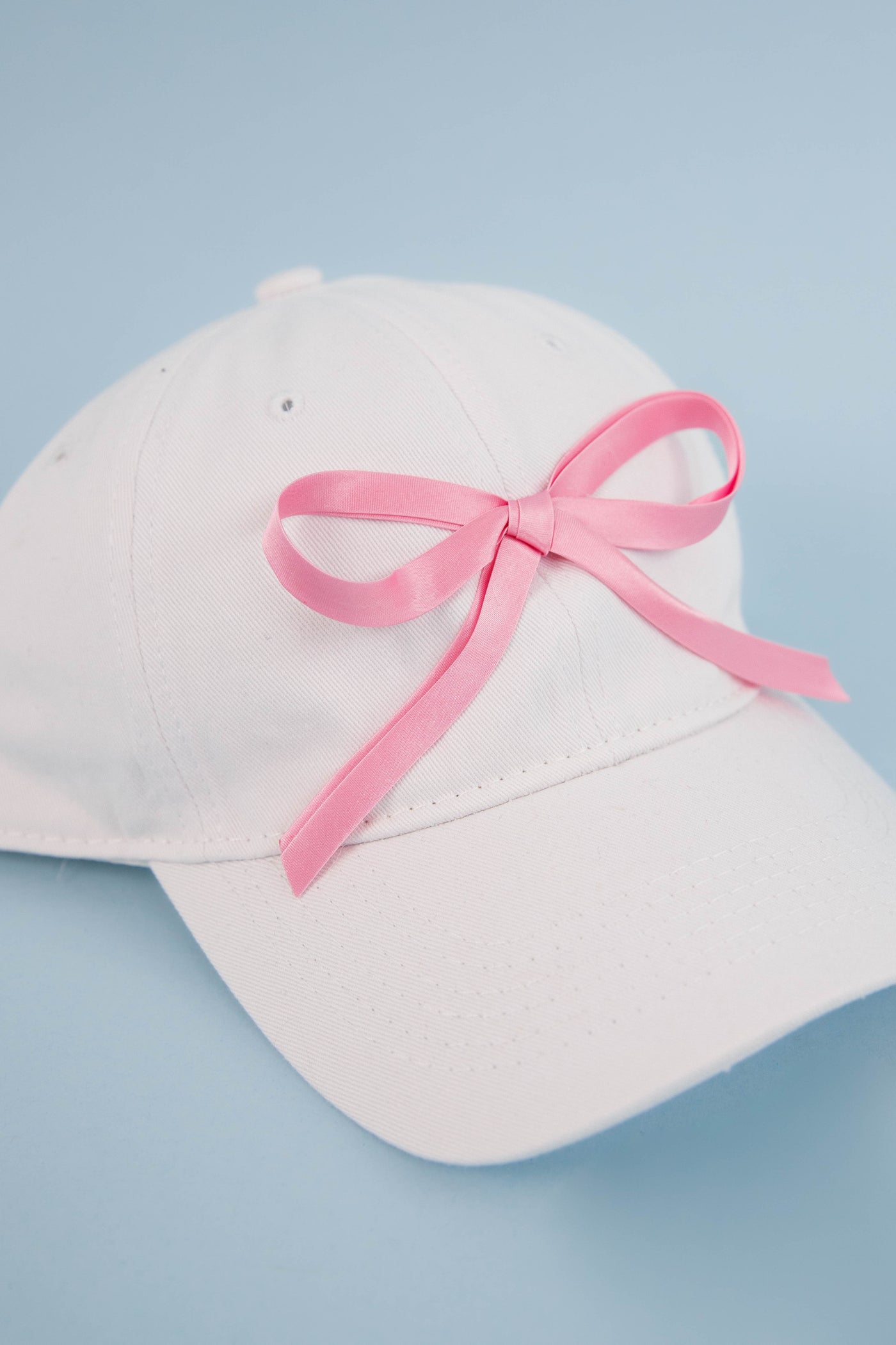 Ribbon Baseball Cap-Pink