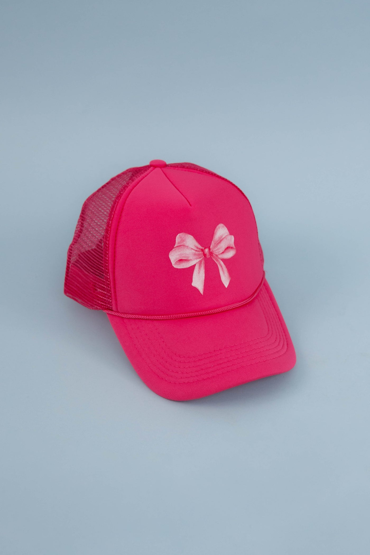 Bow Trucker Hat-Hot Pink