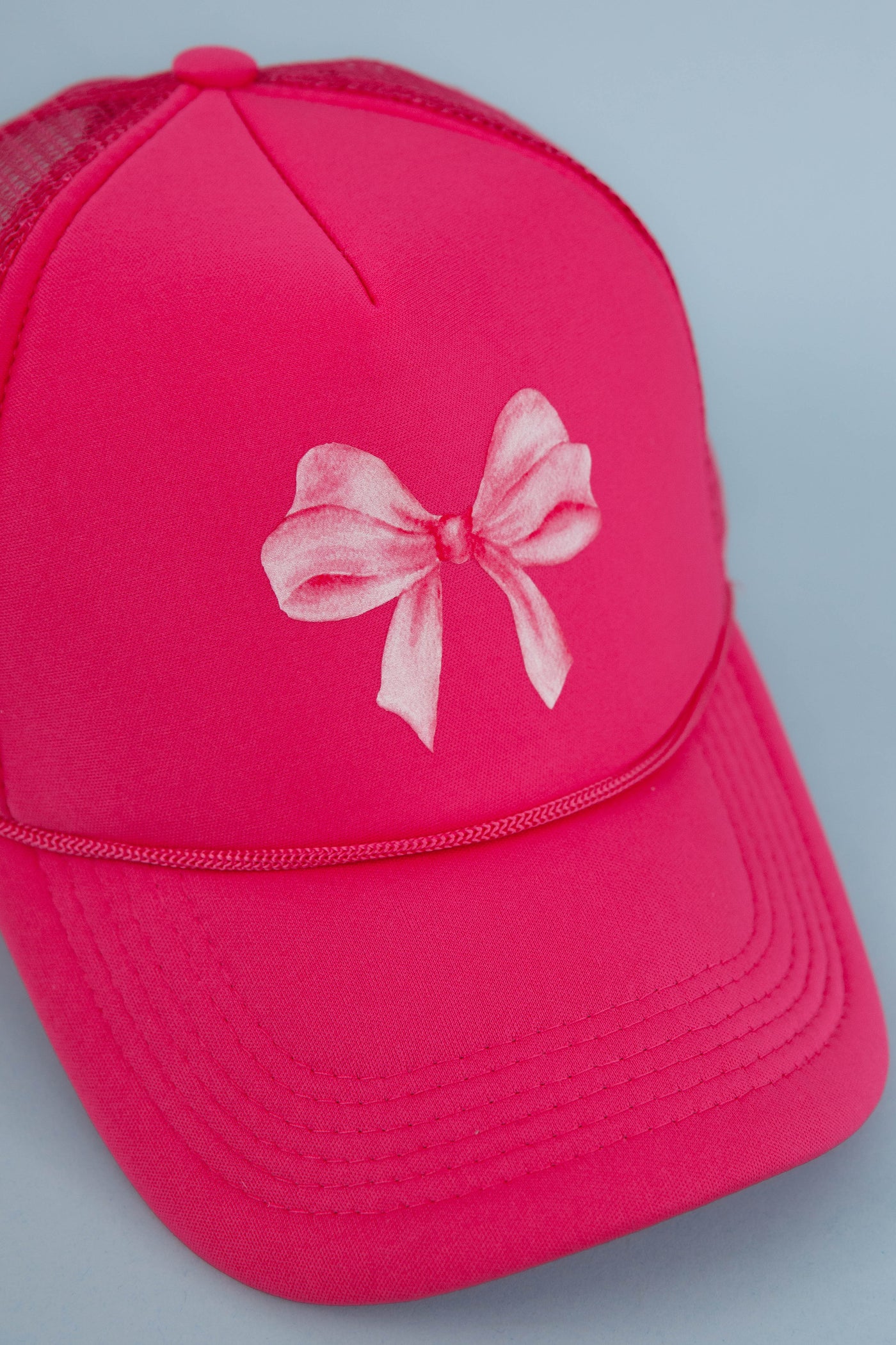 Bow Trucker Hat-Hot Pink