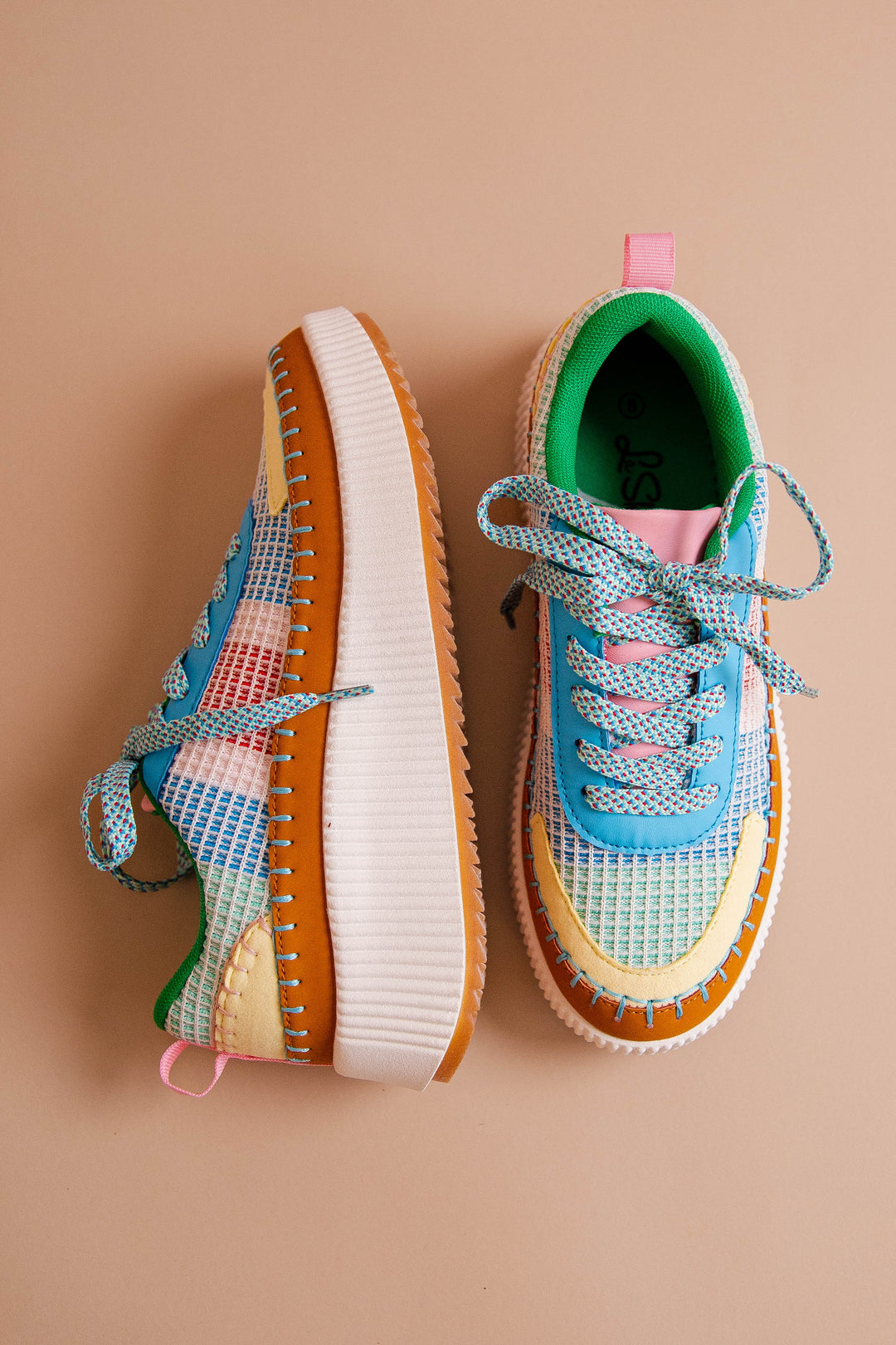 Colorful Knit Sneakers- Rainbow Platform Sneakers- Women display picture 3