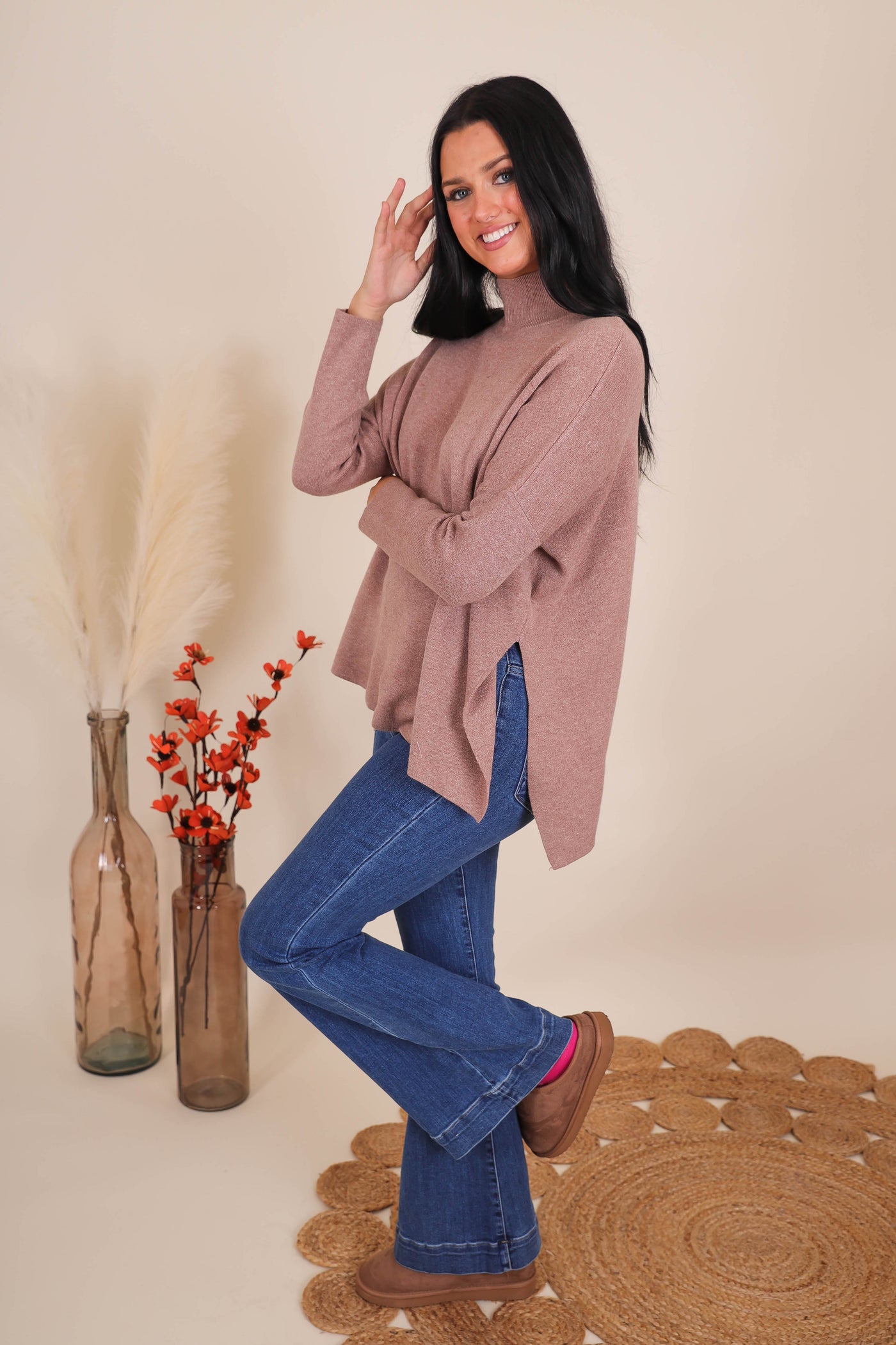 Women's Buttery Soft Sweater- Women's Oversized Poncho Sweater- Entro Sweaters