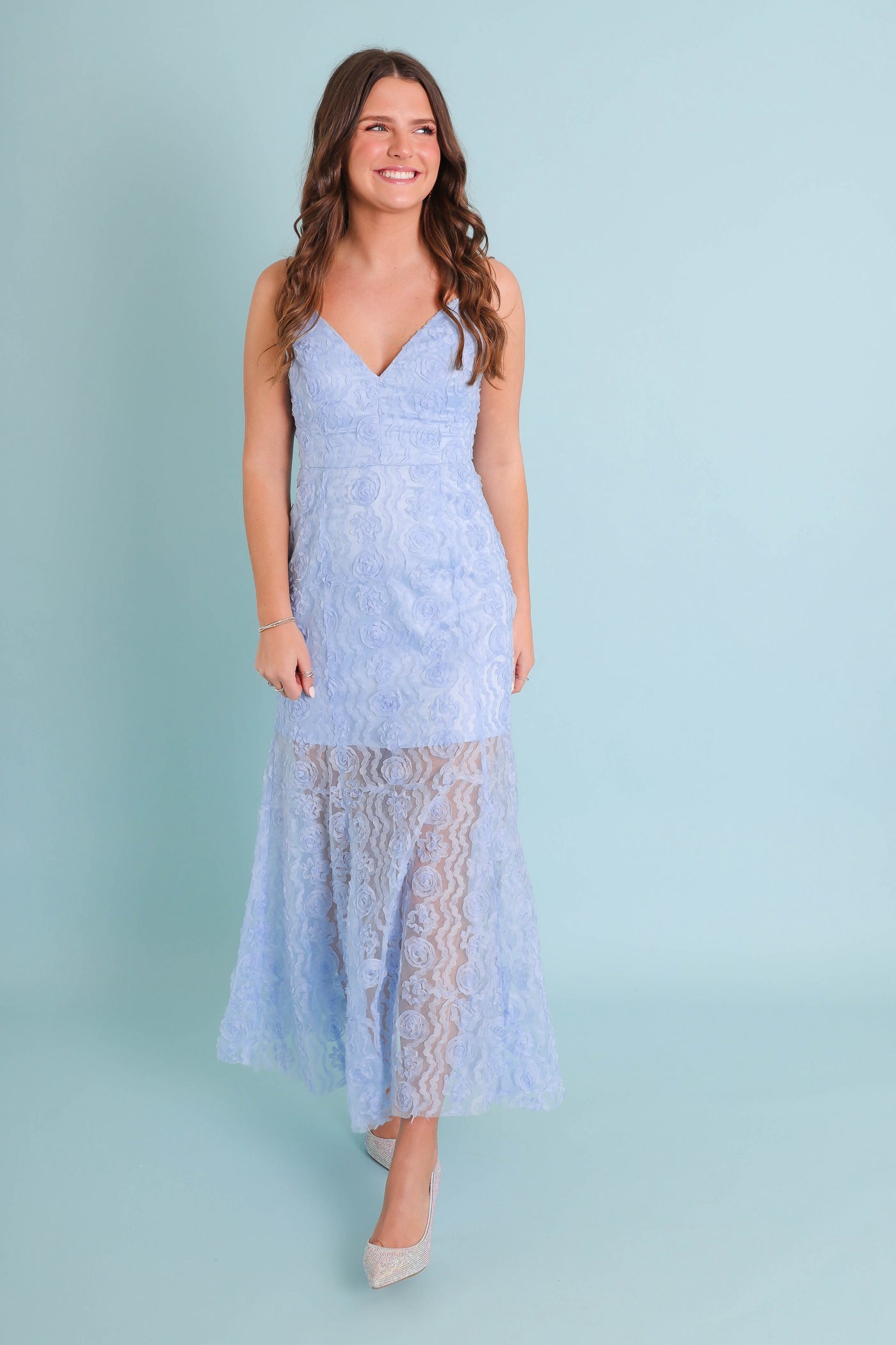 Baby Blue 3D Floral Dress- Floral Lace Midi Dress- Women's 3D Flower Dress Juliana's Boutique Baby Blue 3D Floral Dress- Floral Lace Midi Dress- Women's 3D Flower Dress Juliana's Boutique