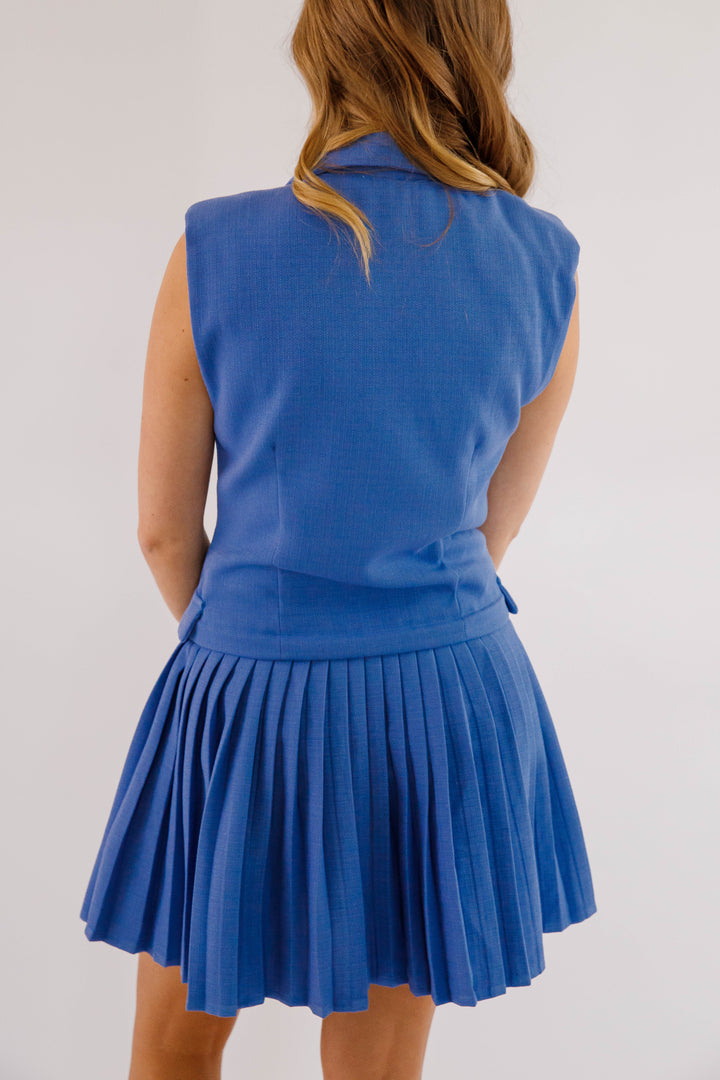 blue blazer dress Sheen Couture Sky-Blue Blazer Dress main image 1