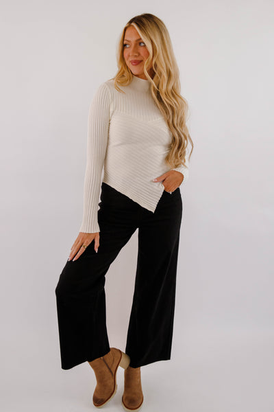 Making New Plans Ribbed Top-Cream