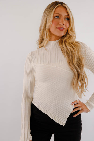 Making New Plans Ribbed Top-Cream