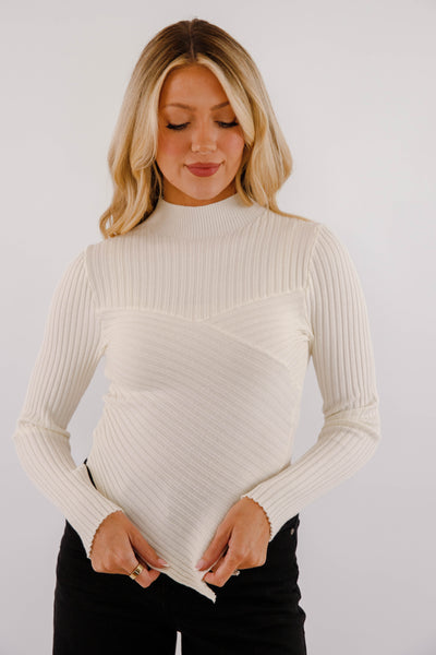Making New Plans Ribbed Top-Cream