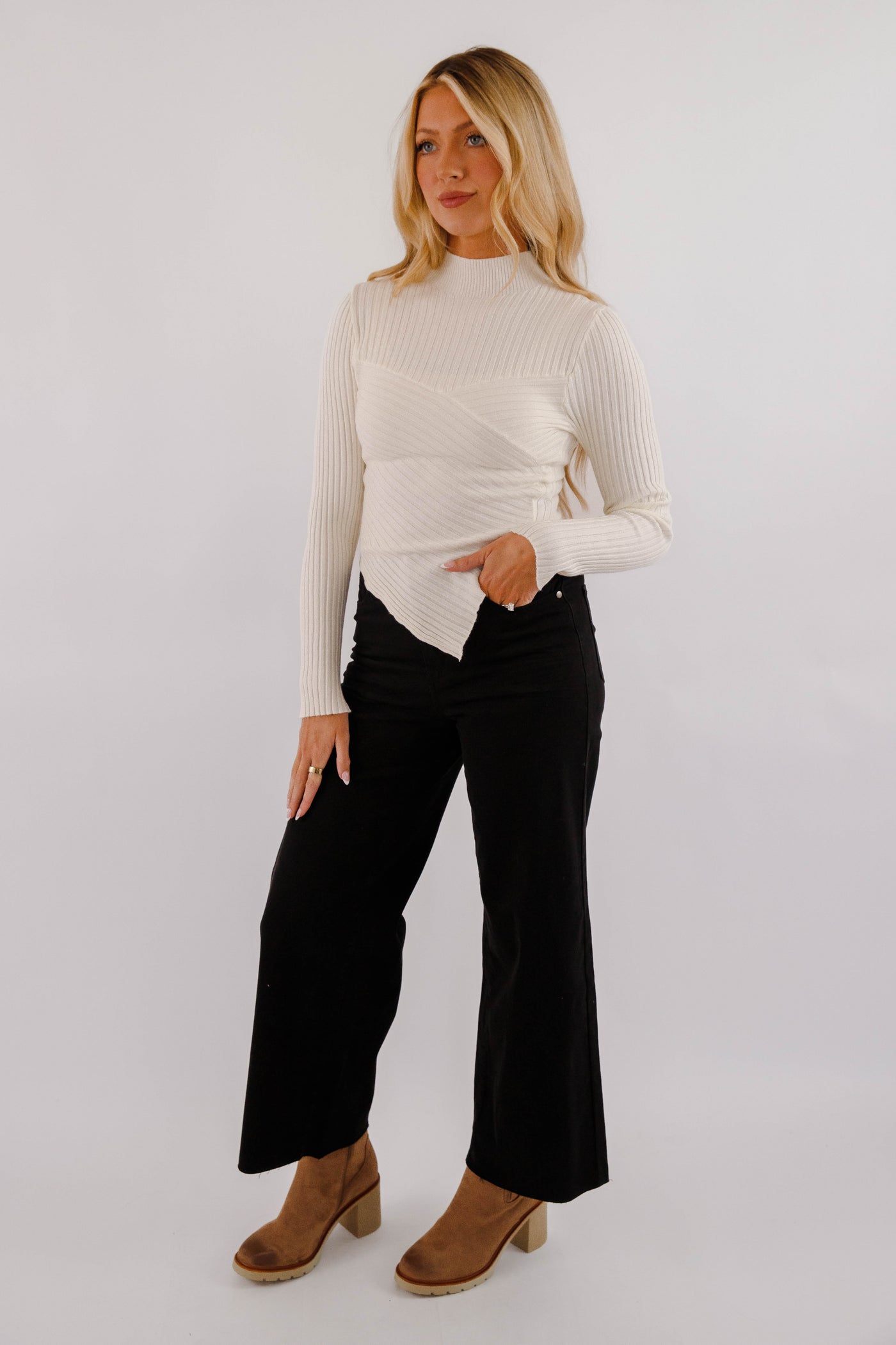 Making New Plans Ribbed Top-Cream
