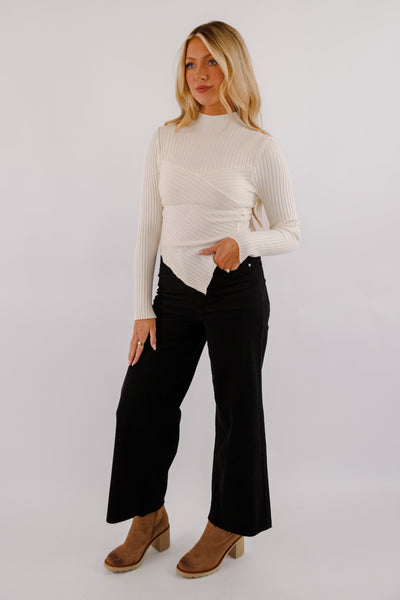 Making New Plans Ribbed Top-Cream