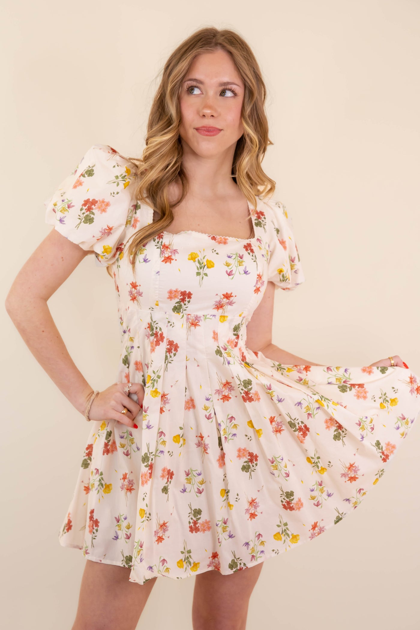 Women's Pleated Floral Mini Dress- Puff Sleeve Dresses- Women's Spring Summer Dresses Juliana's Boutique Women's Pleated Floral Mini Dress- Puff Sleeve Dresses- Women's Spring Summer Dresses Juliana's Boutique