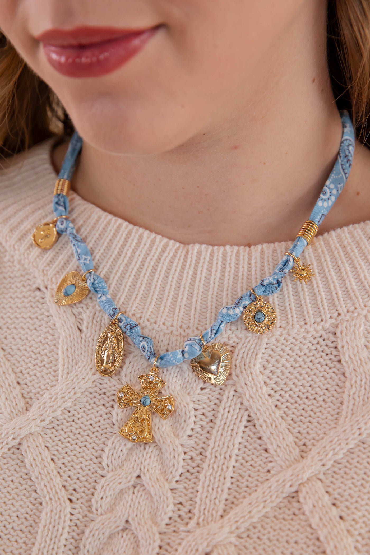 In The Details Bandana Charm Necklace