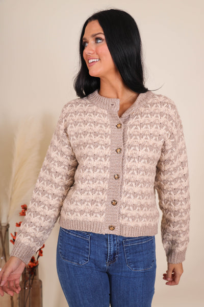 Women's Preppy Knit Cardigan- Women's Gold Button Cardigan- Coastal Grandmother Sweaters