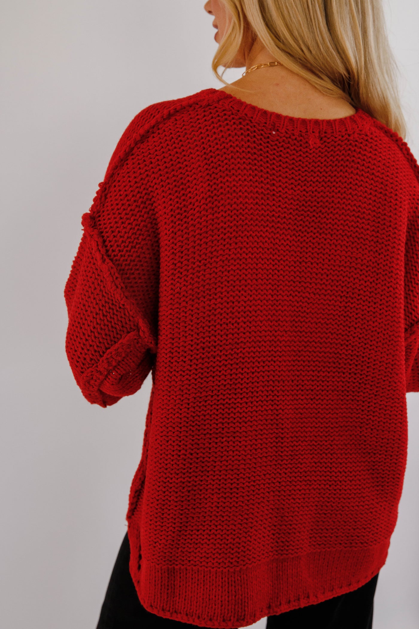 Switch In The Weather Sweater-Red