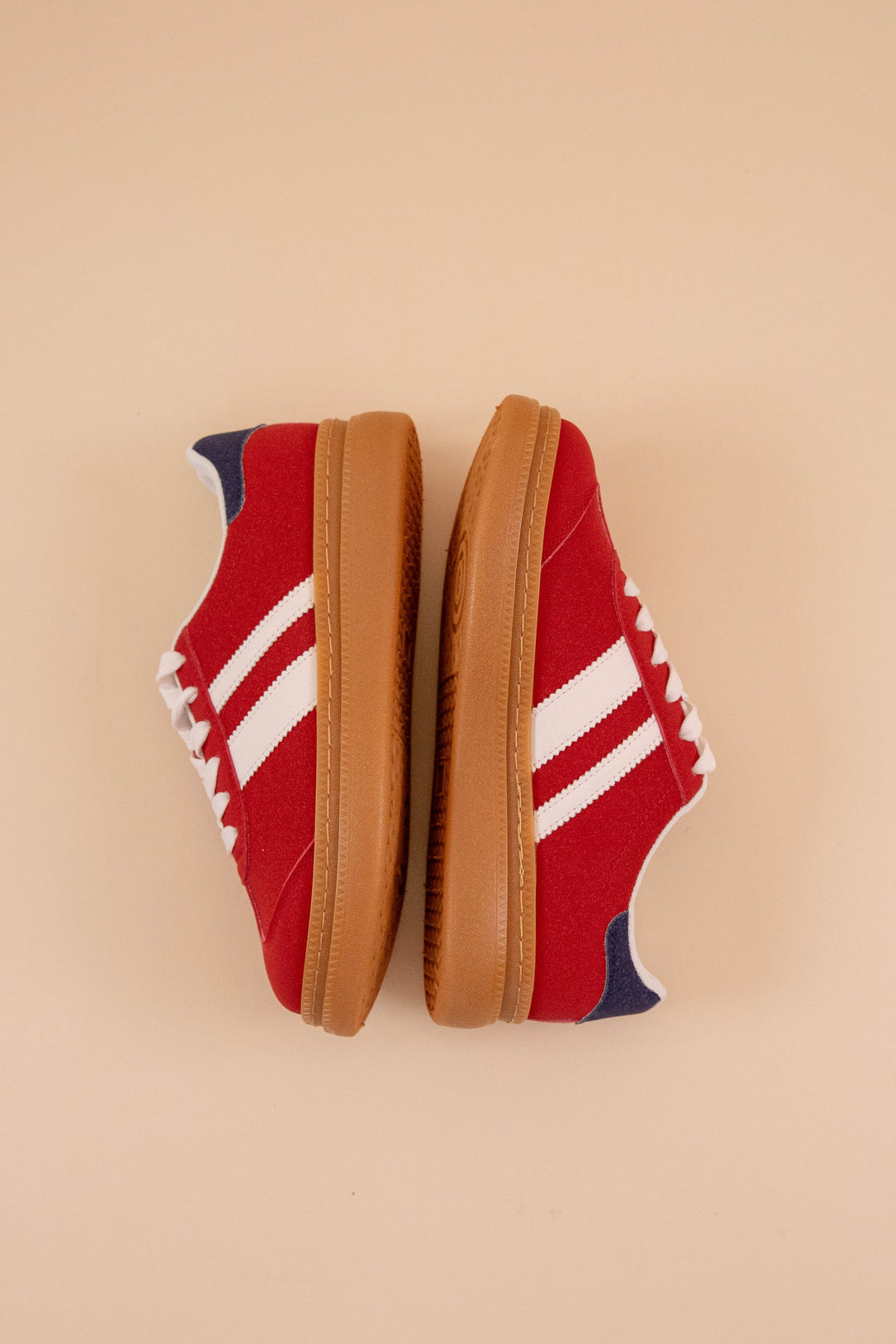 Women's Red Sneakers- Red Sneakers with White Stripes- ARider Girl Sneakers  – Juliana's Boutique
