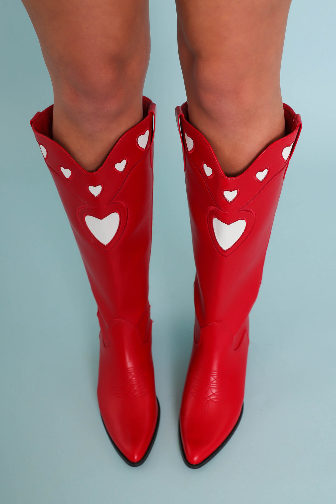 Women's Heart Western Boots- Women's Red Cowboy Boots- Billini