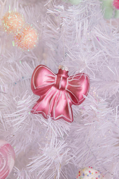 Pink Bow Christmas Ornament