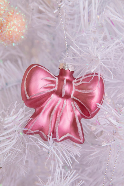 Pink Bow Christmas Ornament