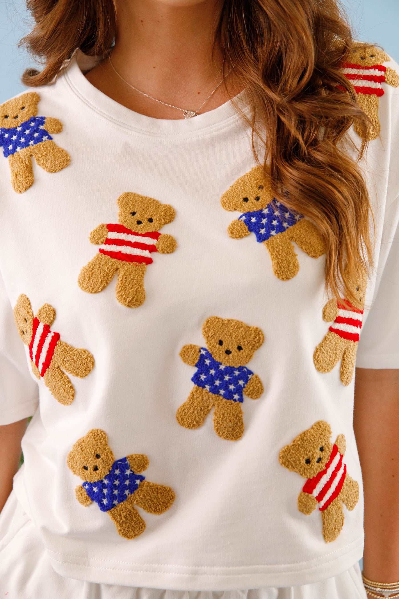 Women's Cotton Teddybear Top- Embroidered Teddybear Top for Women