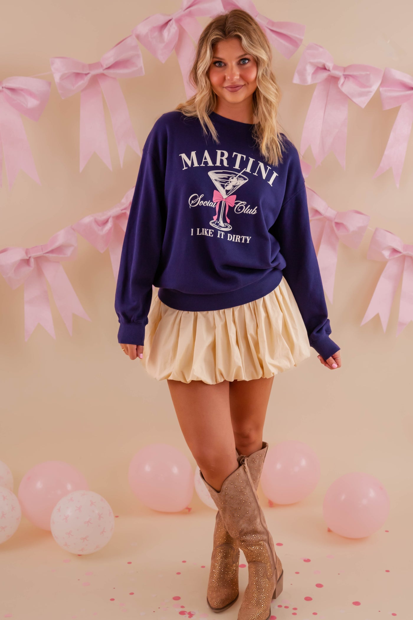 Martini Social Club Sweatshirt- Martini Graphic Sweatshirt- Tres Bien Martin Pullover