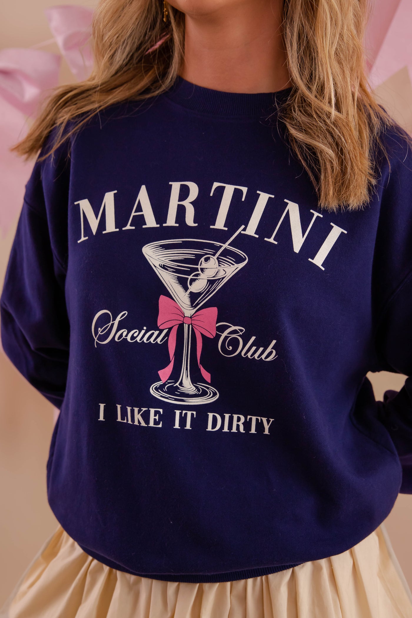 Martini Social Club Sweatshirt- Martini Graphic Sweatshirt- Tres Bien Martin Pullover