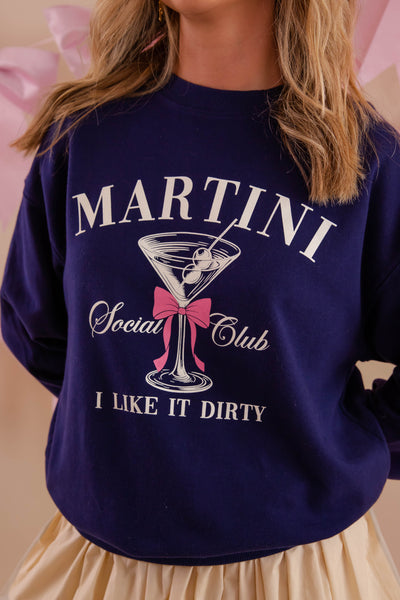 Martini Social Club Sweatshirt- Martini Graphic Sweatshirt- Tres Bien Martin Pullover