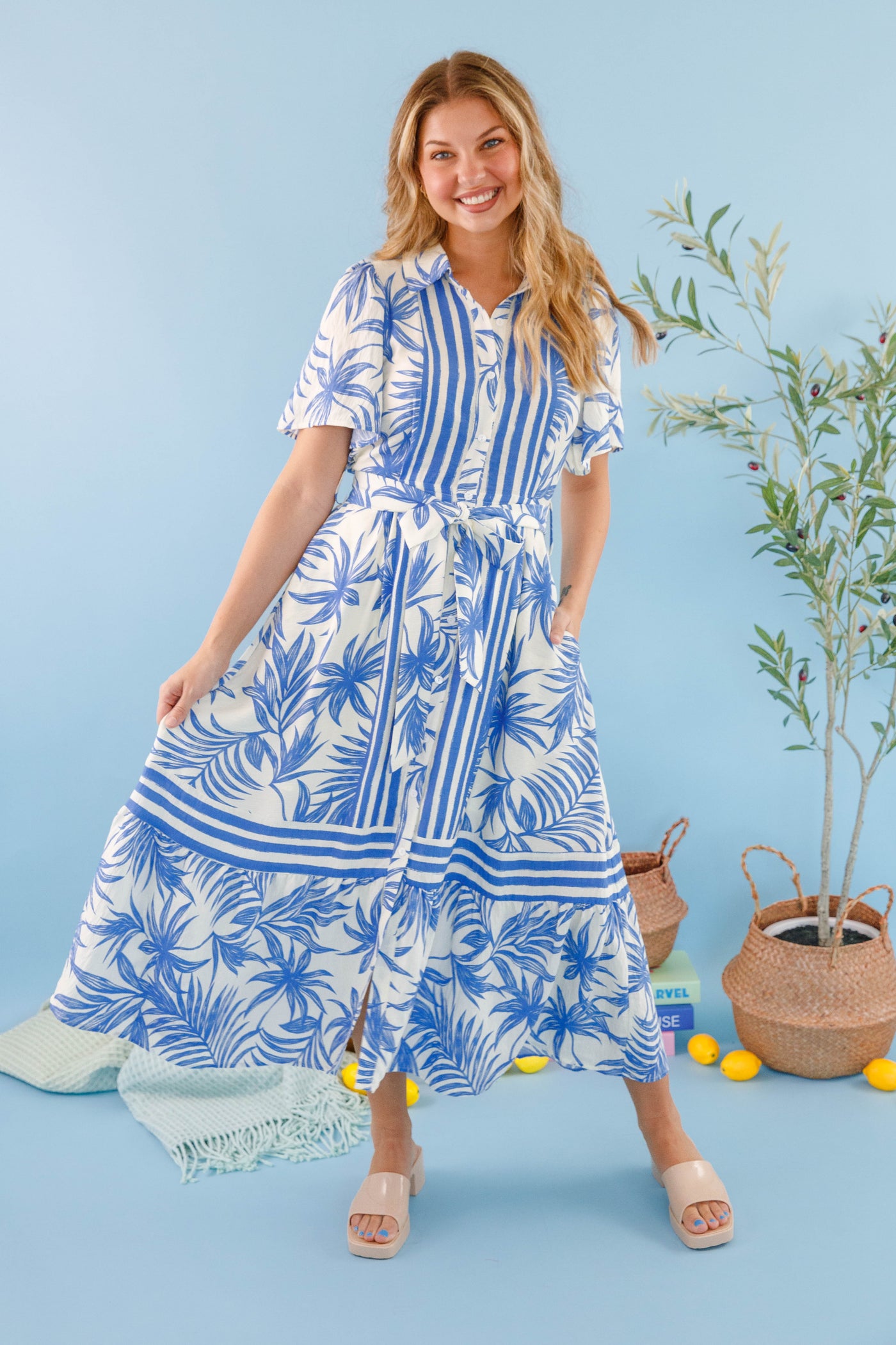 ladies tropical print dresses YABCSAZ Womens Summer Maxi Dresses, Tropical Print Beach Dress, V-Neck Sleeveless High Waist Lace Up Flowy Sundress