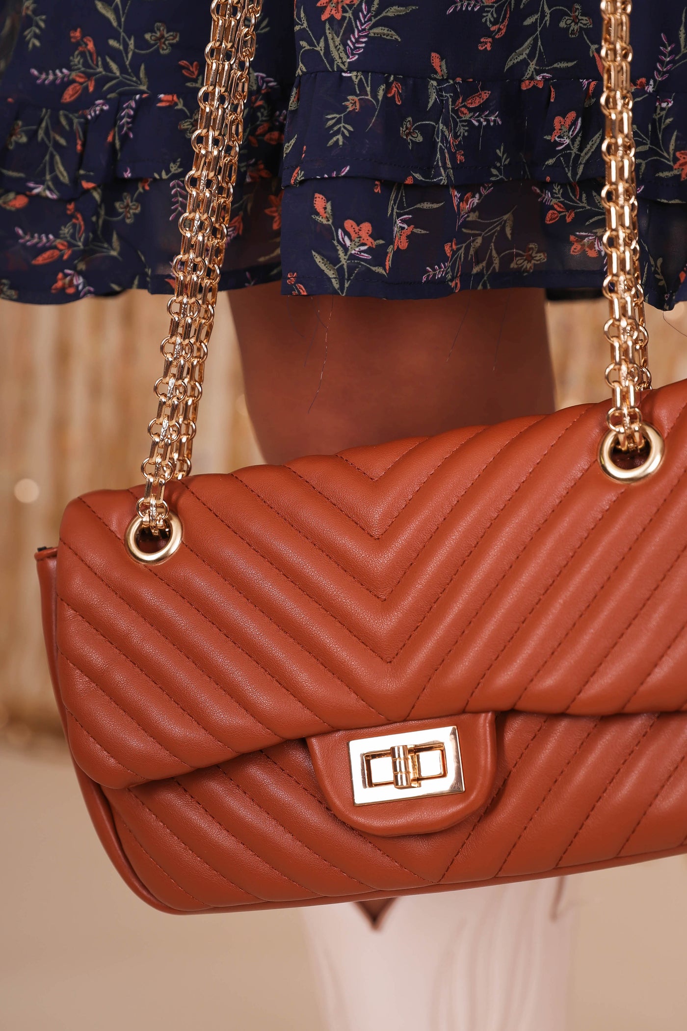 Women's Designer Inspired Handbag- Faux Leather Chevron Handbag- Urban Expressions Handbags