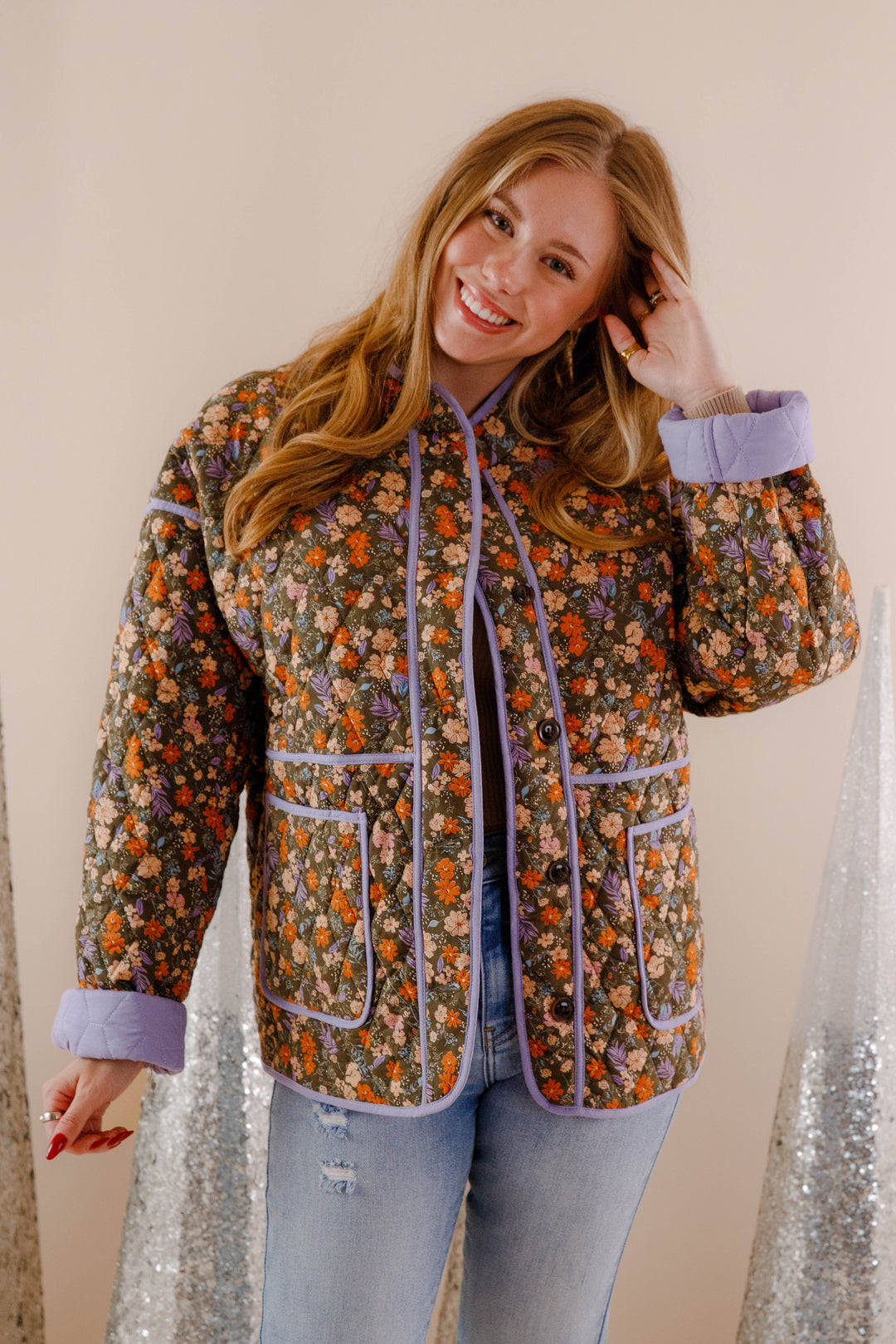 Floral Quilted Jacket- Women's Cotton Quilted Jacket- In Loom