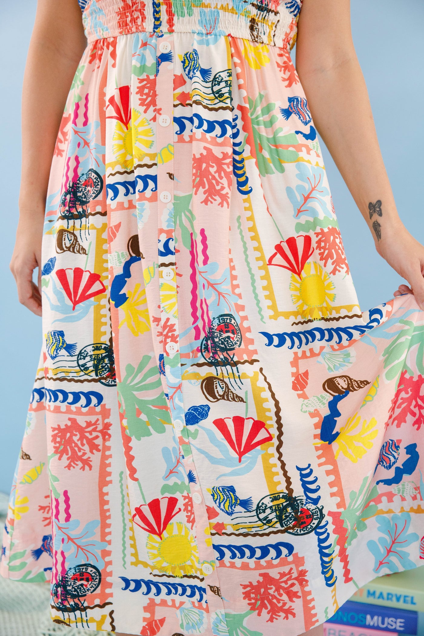 Vibrant Beach Print Dress- Women's Vacation Dress- Umgee Beach Dress