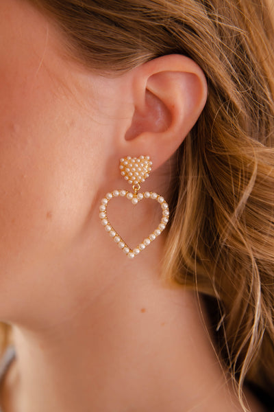 King Of My Heart Earrings-Pearl