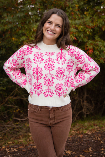 Power in Patience Sweater-Pink