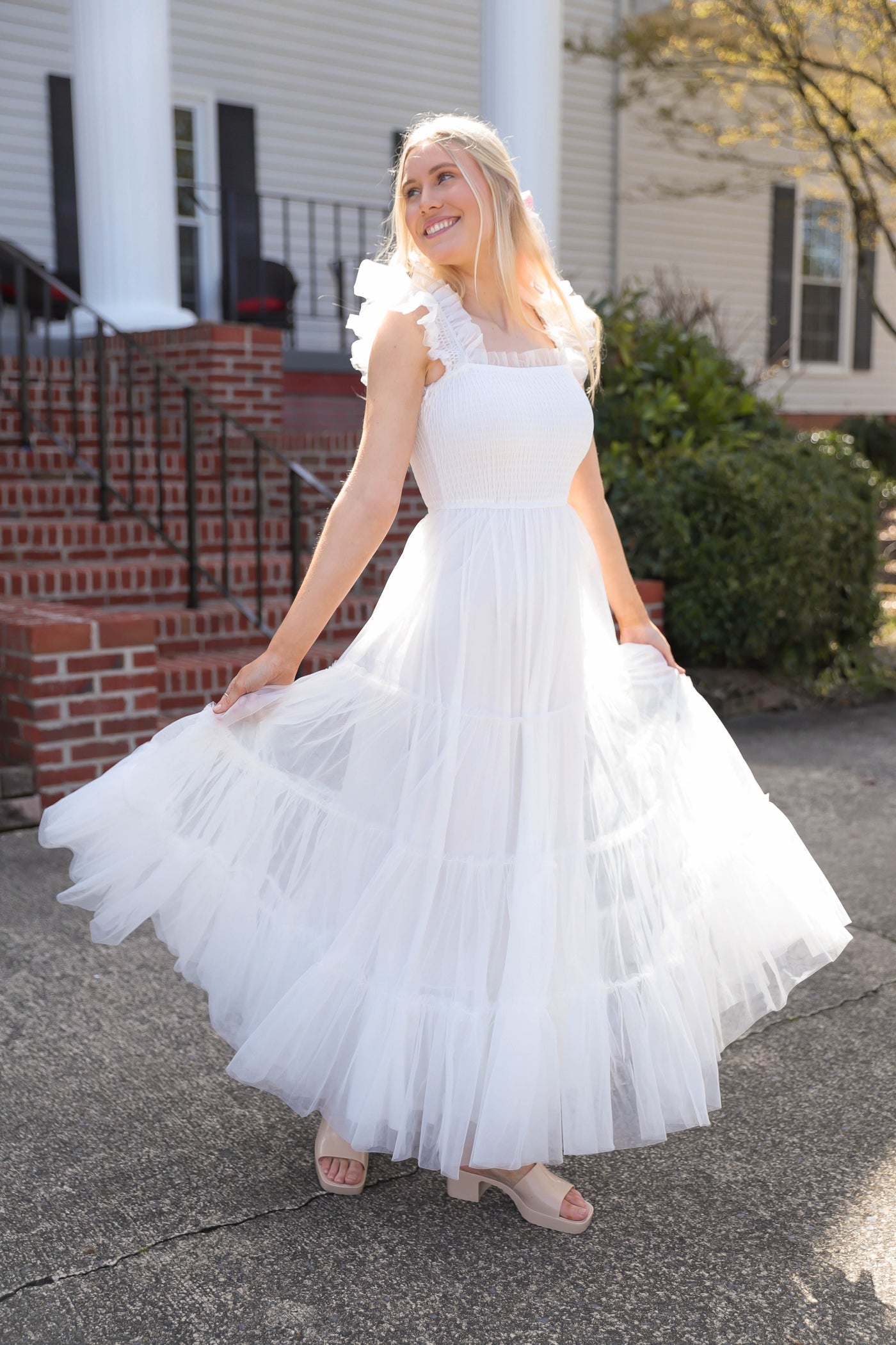 Womens White Tulle Maxi Dress for Big and Just-Because Occasions | Shop Julianas | Explore The Collection Medium Womens White Tulle Maxi Dress for Big and Just-Because Occasions | Shop Julianas | Explore The Collection Medium