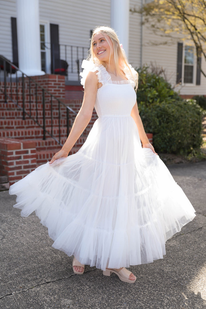 Women's White Tulle Maxi Dress for Big and Just-Because Occasions | Shop Juliana's | Explore the Collection Women's White Tulle Maxi Dress for Big and Just-Because Occasions | Shop Juliana's | Explore the Collection
